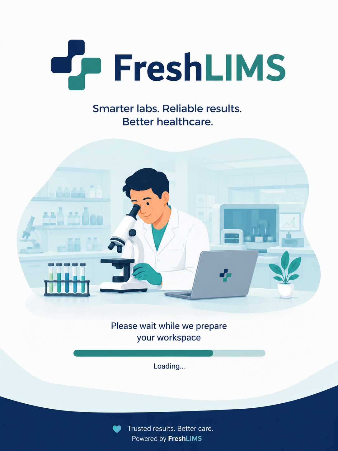 FreshLIMS &mdash; Smarter labs. Reliable results. Better healthcare. Preparing your workspace.